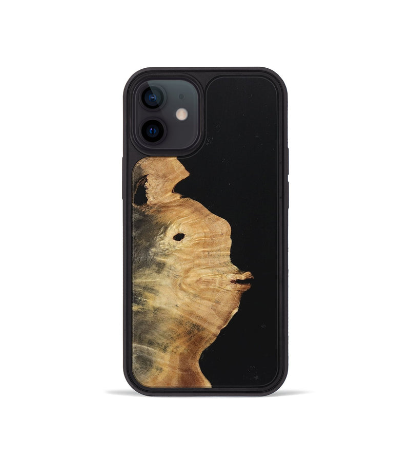 iPhone 12 mini Wood Phone Case - Sonja (Pure Black, 723347)