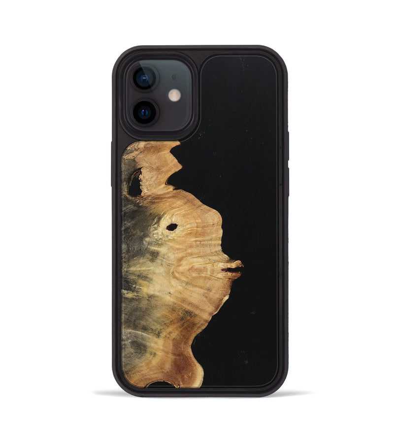 iPhone 12 Wood Phone Case - Sonja (Pure Black, 723347)