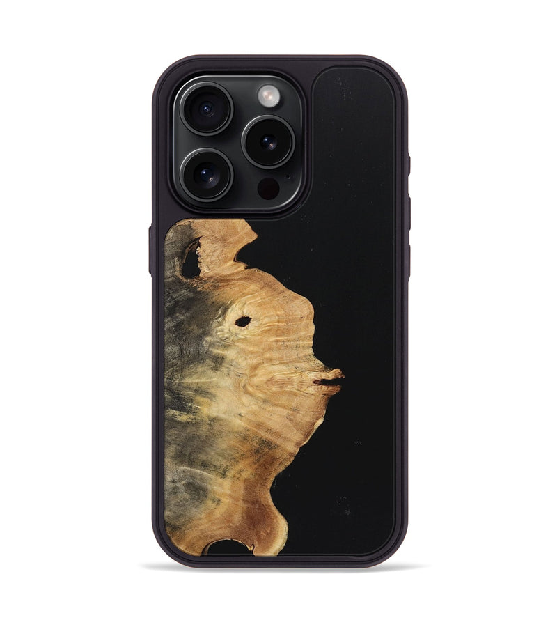 iPhone 15 Pro Wood Phone Case - Sonja (Pure Black, 723347)