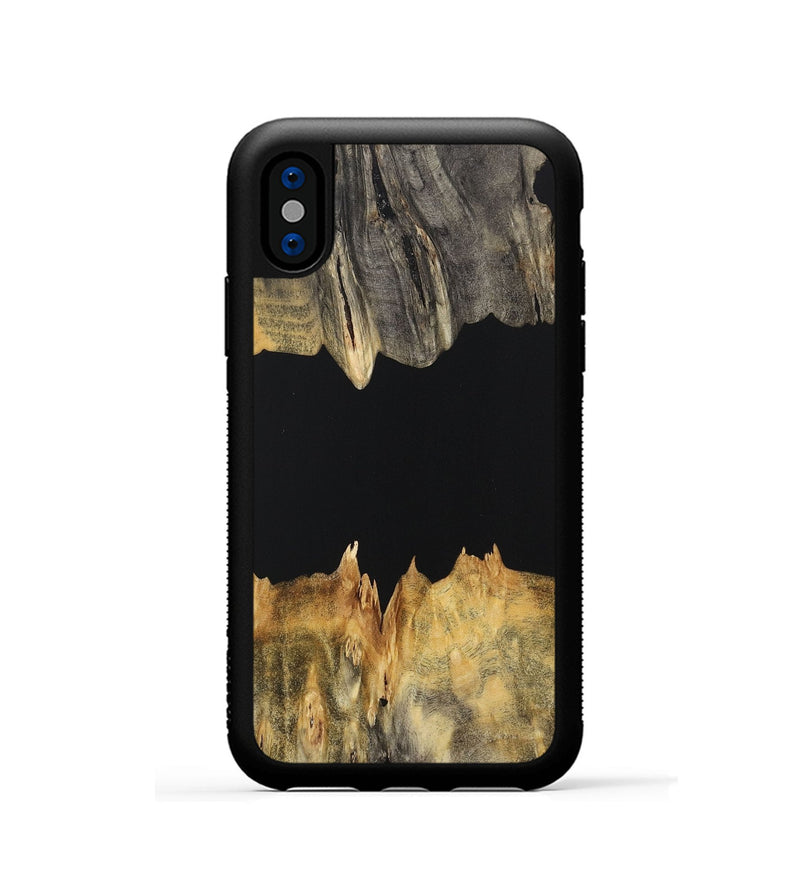 iPhone Xs Wood Phone Case - Barry (Pure Black, 723352)