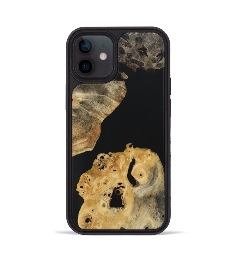 iPhone 12 Wood Phone Case - Kay (Pure Black, 723356)