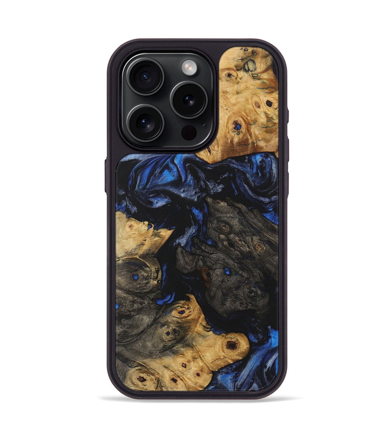 iPhone 15 Pro Wood Phone Case - Jenifer (Blue, 723362)