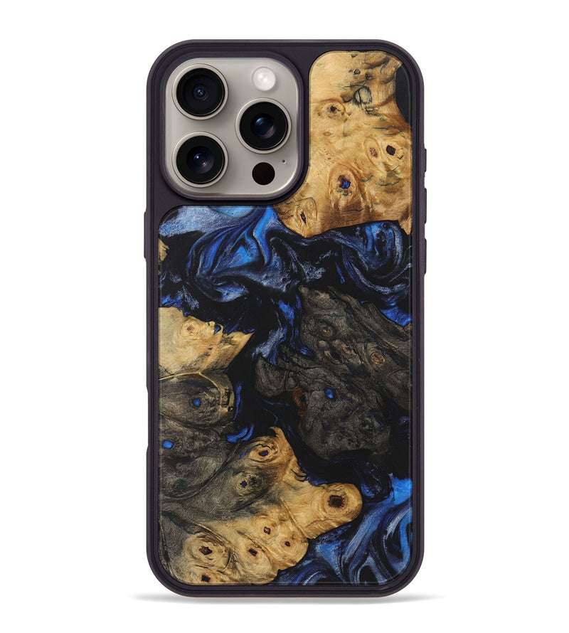 iPhone 16 Pro Max Wood Phone Case - Jenifer (Blue, 723362)