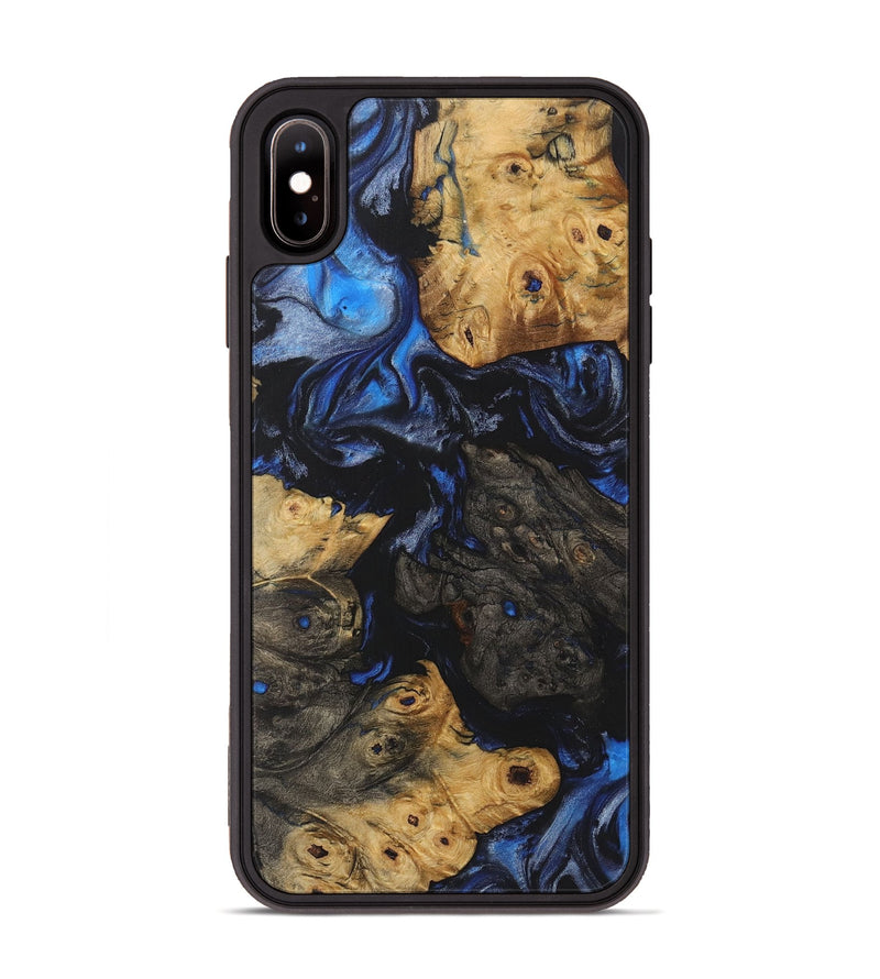 iPhone Xs Max Wood Phone Case - Jenifer (Blue, 723362)