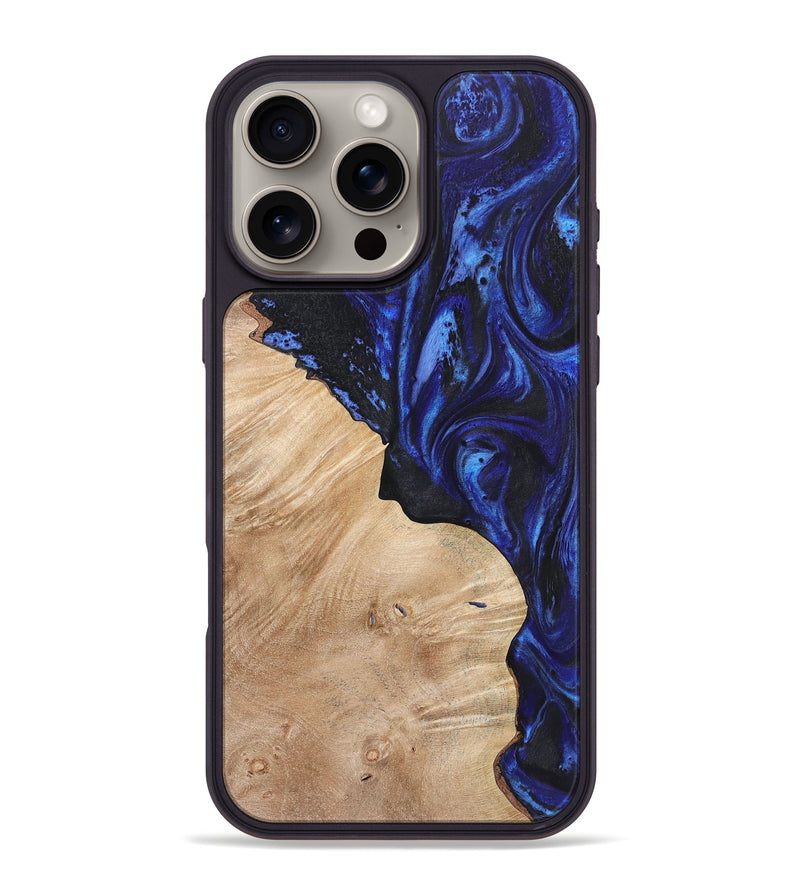 iPhone 16 Pro Max Wood Phone Case - Lacey (Blue, 723363)