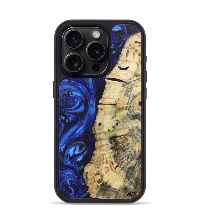 iPhone 15 Pro Wood Phone Case - Laura (Blue, 723365)