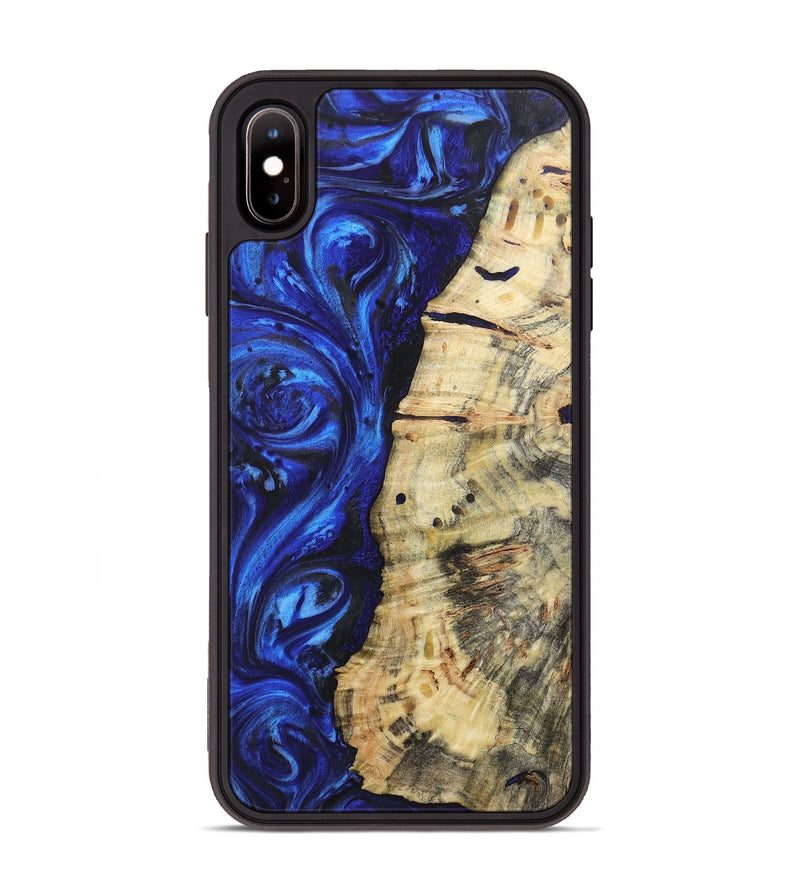 iPhone Xs Max Wood Phone Case - Laura (Blue, 723365)