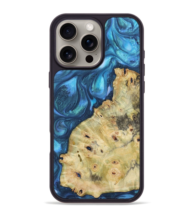 iPhone 16 Pro Max Wood Phone Case - Jarod (Blue, 723366)