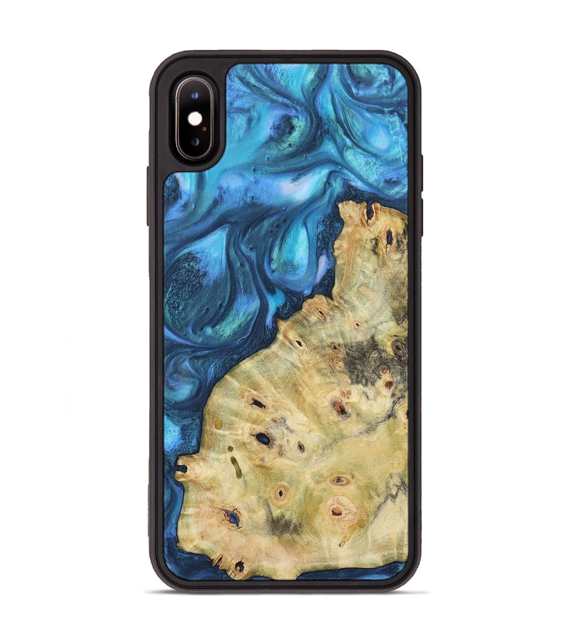 iPhone Xs Max Wood Phone Case - Jarod (Blue, 723366)