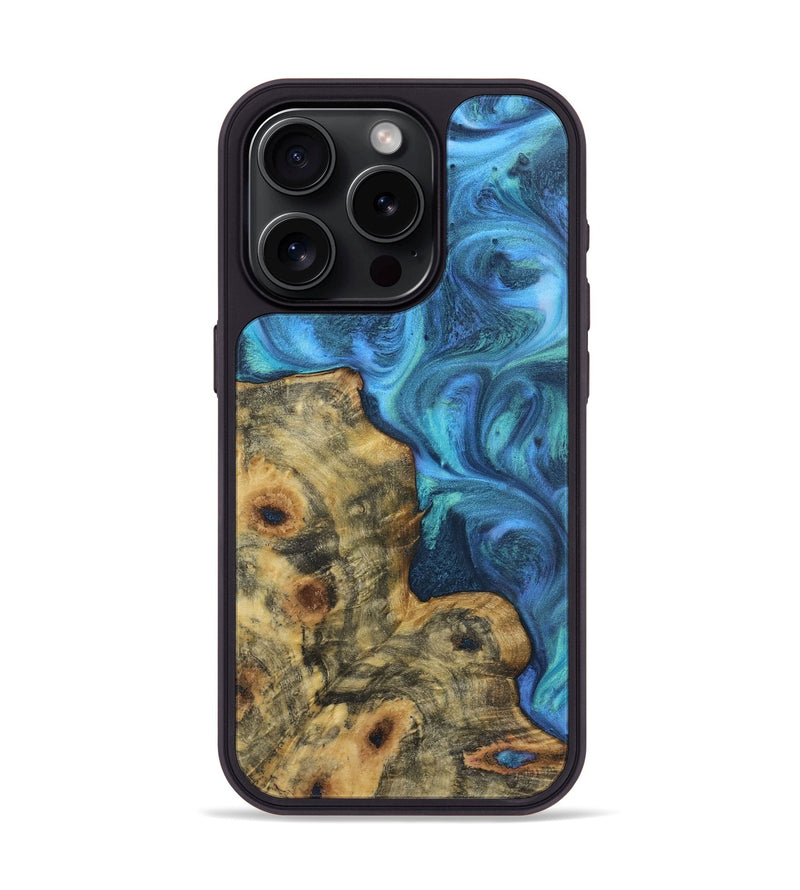 iPhone 15 Pro Wood Phone Case - Whitney (Blue, 723367)