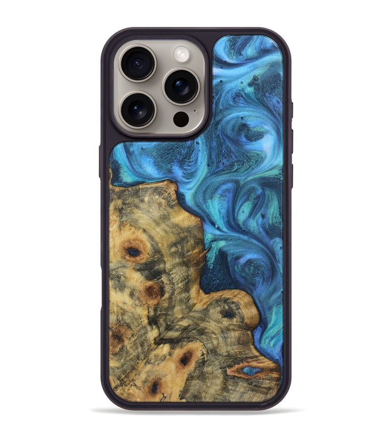 iPhone 16 Pro Max Wood Phone Case - Whitney (Blue, 723367)