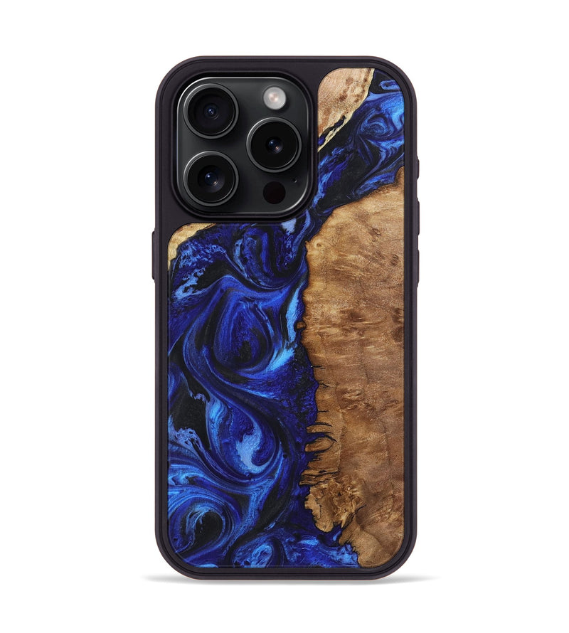 iPhone 15 Pro Wood Phone Case - Allie (Blue, 723368)