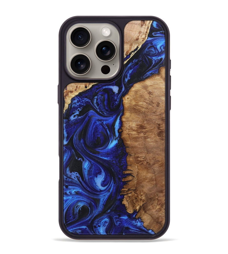 iPhone 16 Pro Max Wood Phone Case - Allie (Blue, 723368)