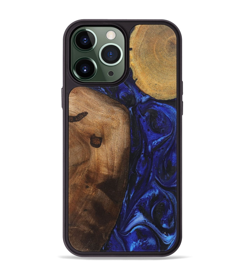 iPhone 13 Pro Max Wood Phone Case - Alec (Blue, 723369)