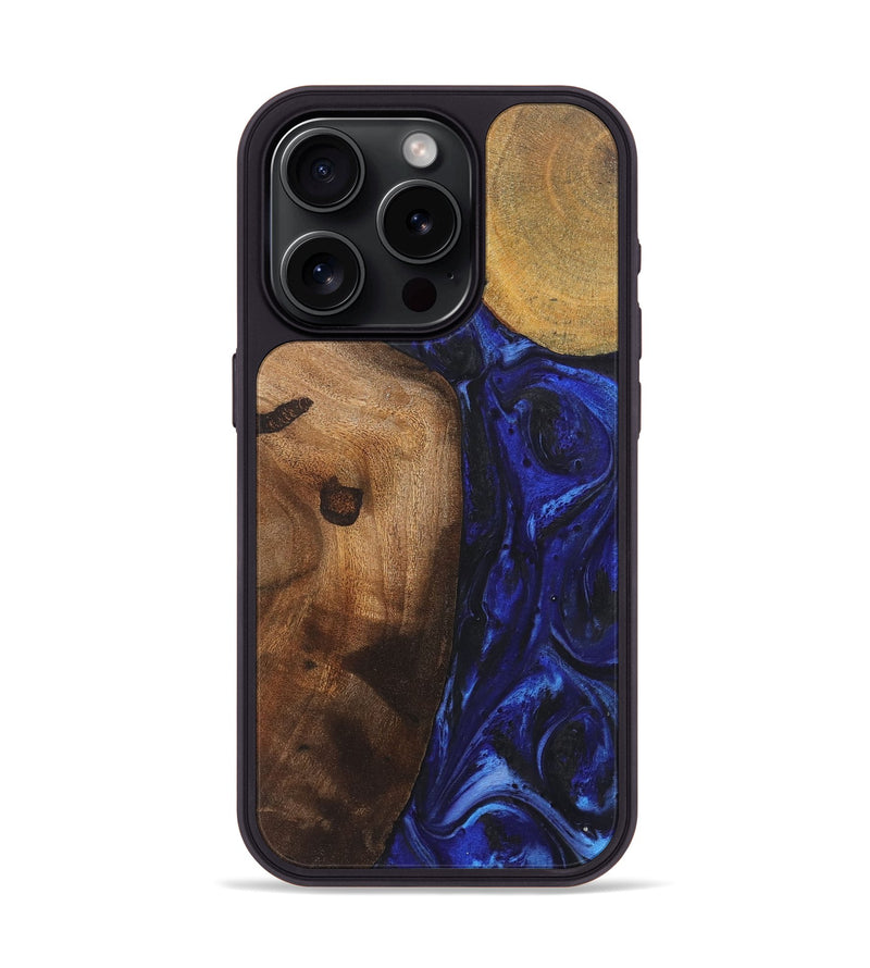 iPhone 15 Pro Wood Phone Case - Alec (Blue, 723369)