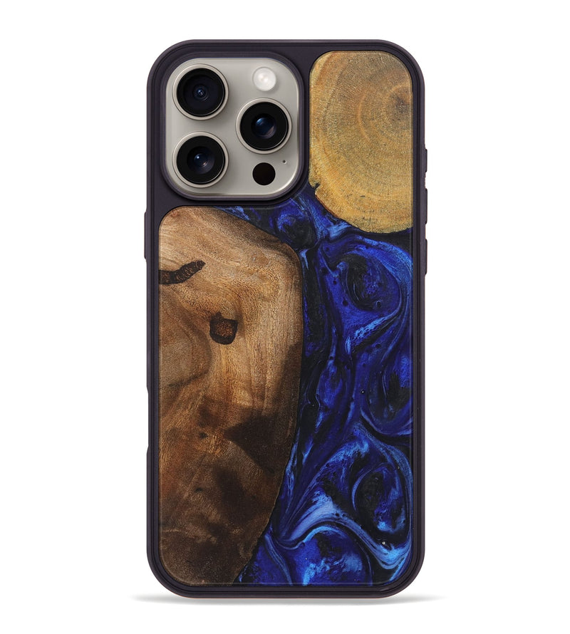 iPhone 16 Pro Max Wood Phone Case - Alec (Blue, 723369)