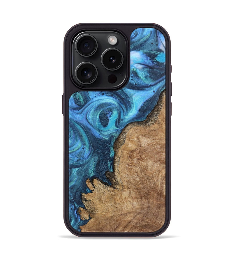 iPhone 15 Pro Wood Phone Case - Kason (Blue, 723370)