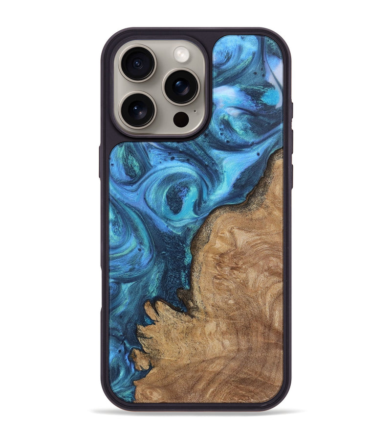 iPhone 16 Pro Max Wood Phone Case - Kason (Blue, 723370)