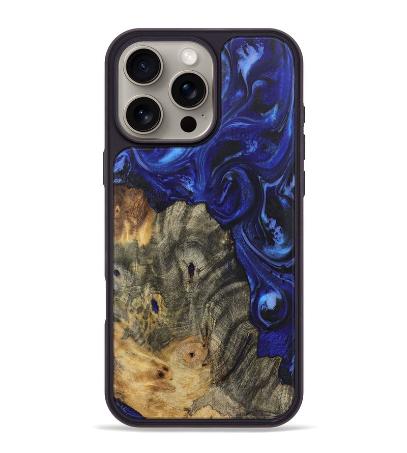 iPhone 16 Pro Max Wood Phone Case - Kingston (Blue, 723371)