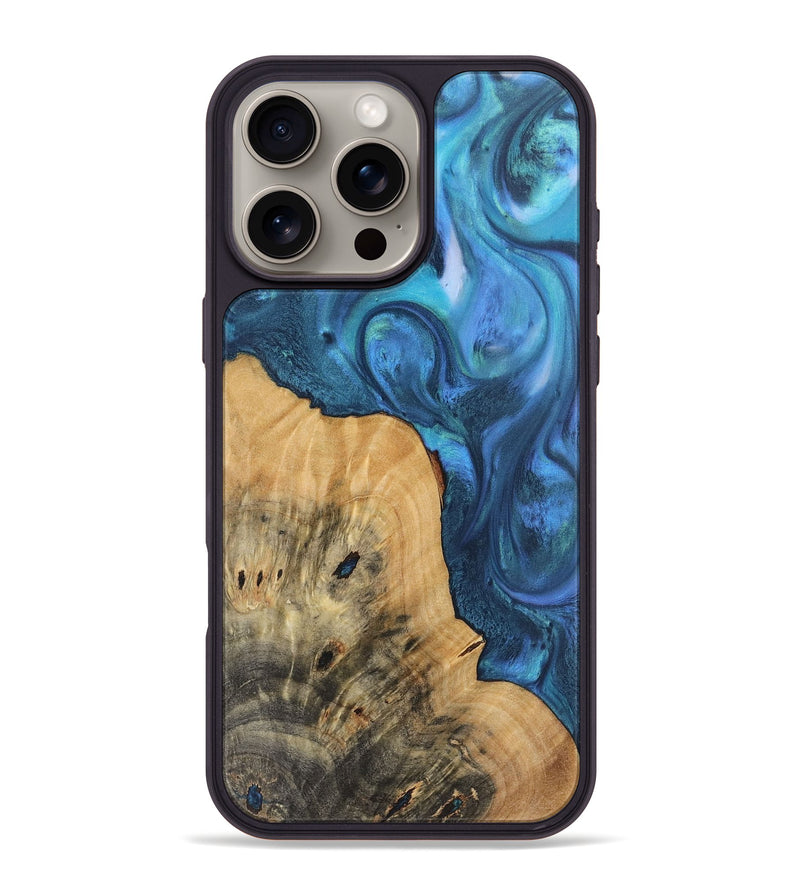 iPhone 16 Pro Max Wood Phone Case - Fernanda (Blue, 723372)