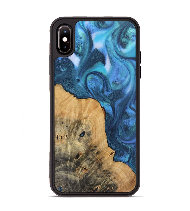 iPhone Xs Max Wood Phone Case - Fernanda (Blue, 723372)