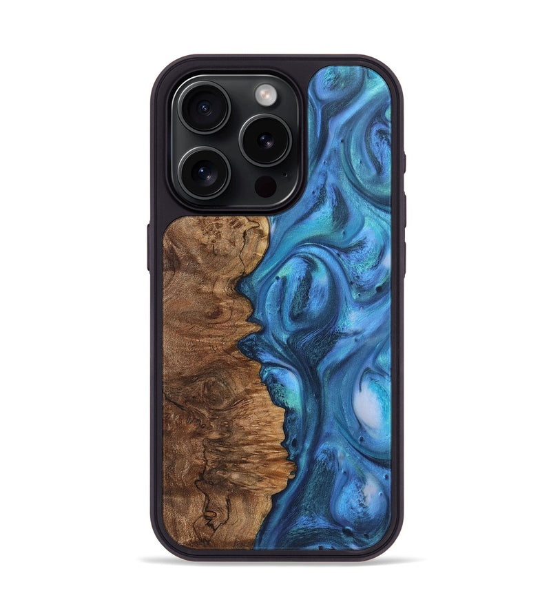 iPhone 15 Pro Wood Phone Case - Tate (Blue, 723373)