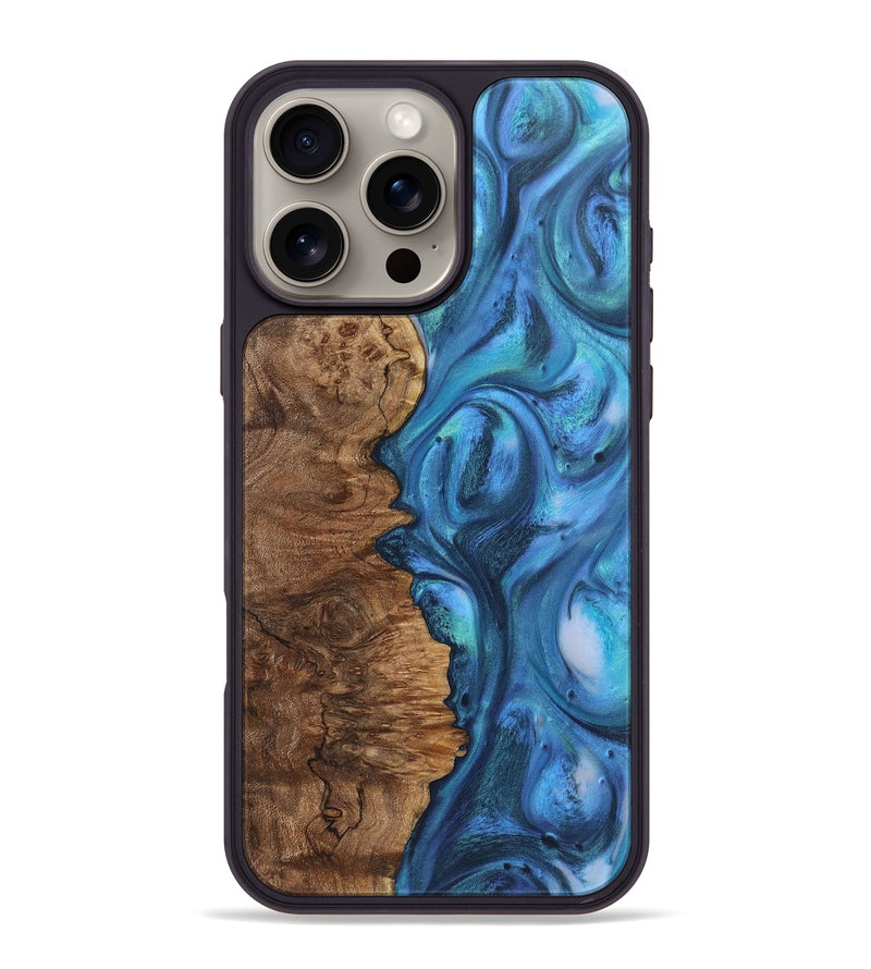 iPhone 16 Pro Max Wood Phone Case - Tate (Blue, 723373)