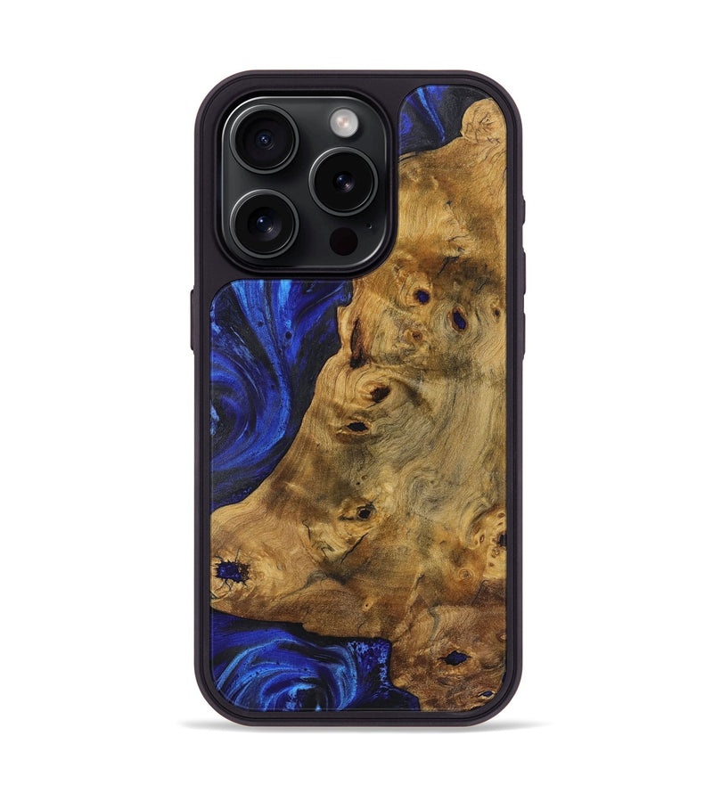 iPhone 15 Pro Wood Phone Case - Duane (Blue, 723374)