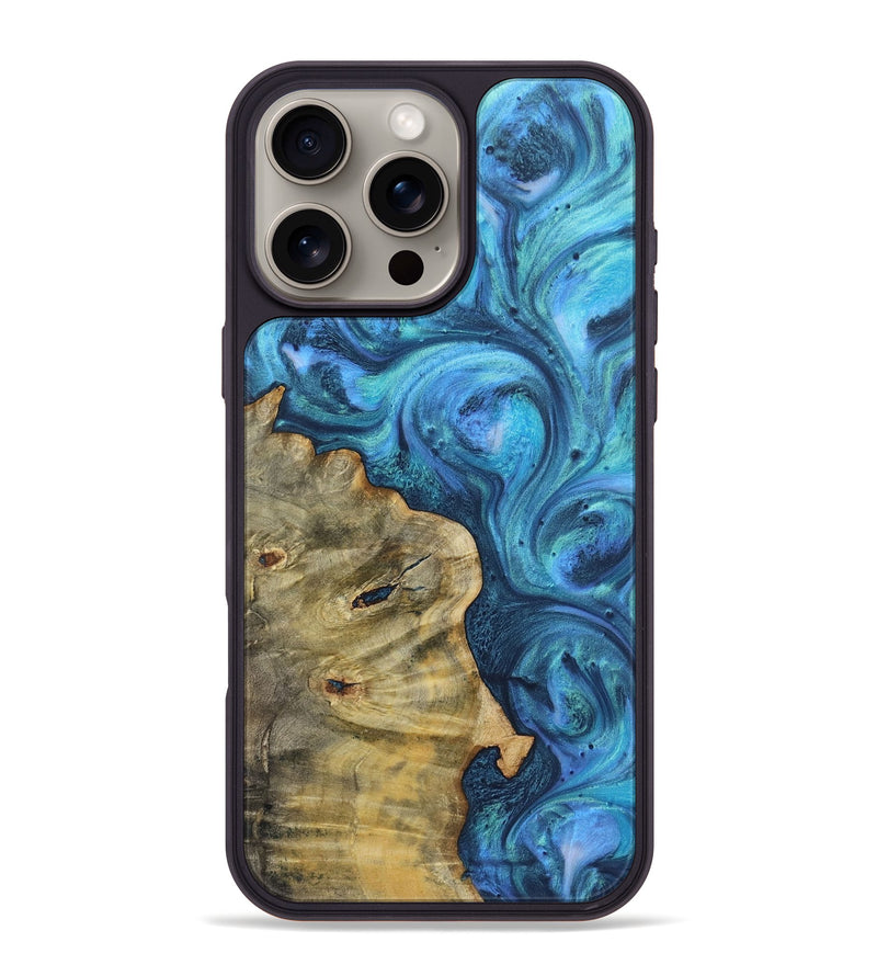 iPhone 16 Pro Max Wood Phone Case - Dawson (Blue, 723375)