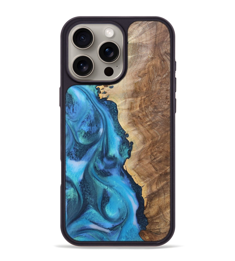 iPhone 16 Pro Max Wood Phone Case - Kathy (Blue, 723377)