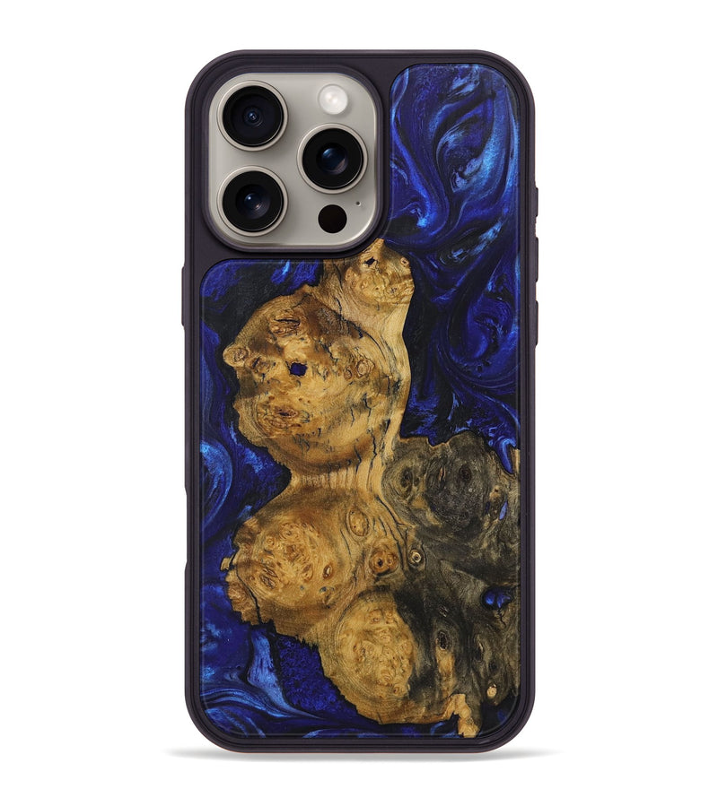 iPhone 16 Pro Max Wood Phone Case - Kathi (Blue, 723378)