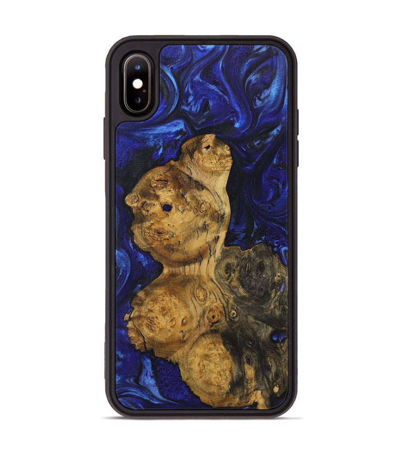 iPhone Xs Max Wood Phone Case - Kathi (Blue, 723378)