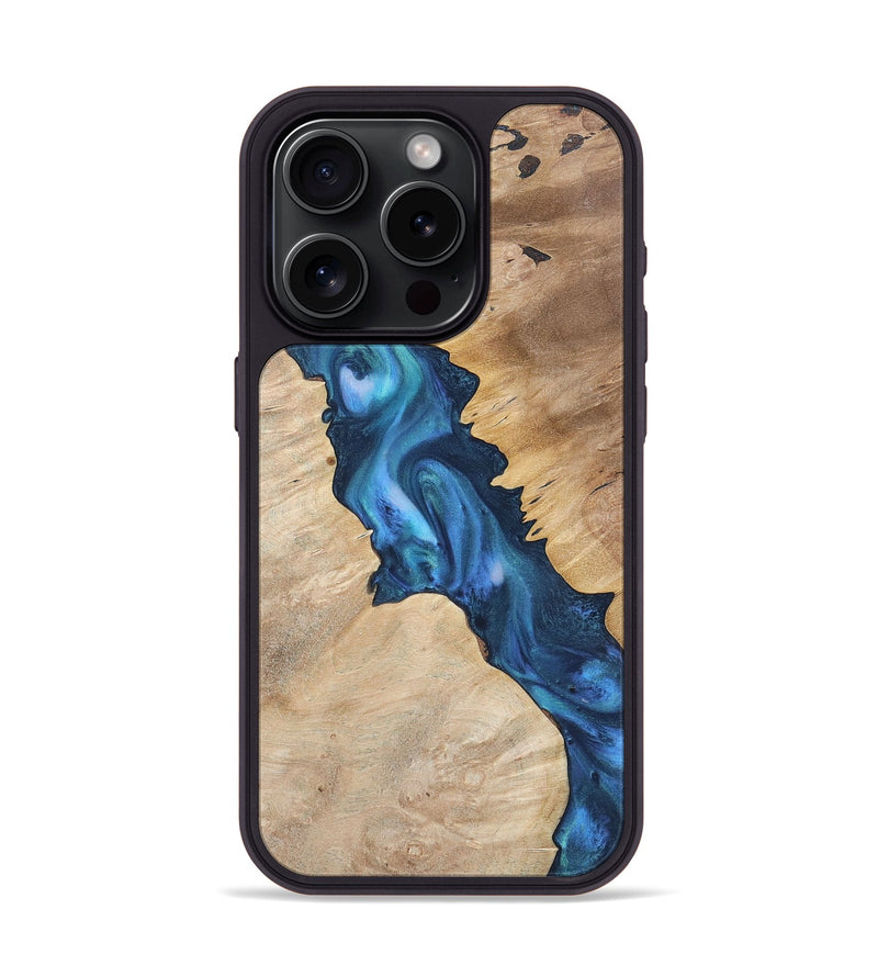 iPhone 15 Pro Wood Phone Case - Mae (Blue, 723379)