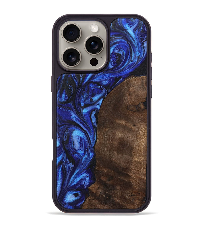 iPhone 16 Pro Max Wood Phone Case - Sammy (Blue, 723380)