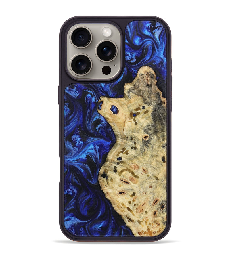 iPhone 16 Pro Max Wood Phone Case - Nicolette (Blue, 723382)