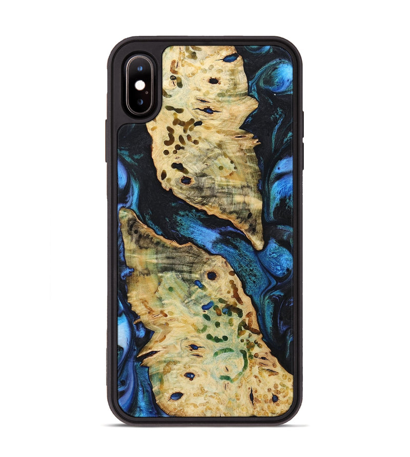 iPhone Xs Max Wood Phone Case - Shaun (Blue, 723383)