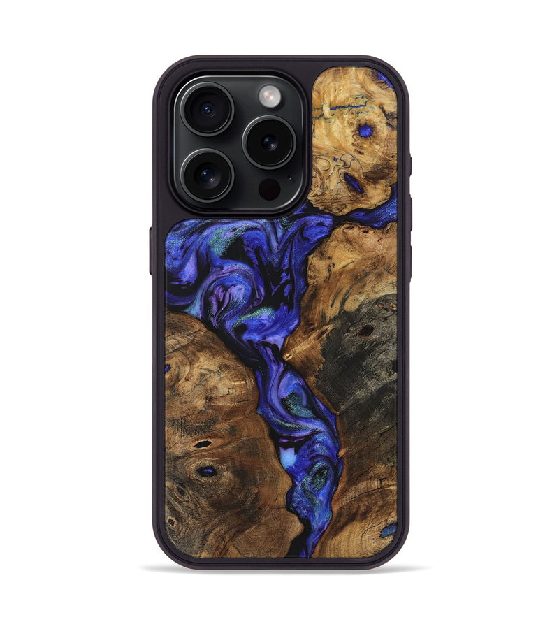 iPhone 15 Pro Wood Phone Case - Malcolm (Blue, 723384)