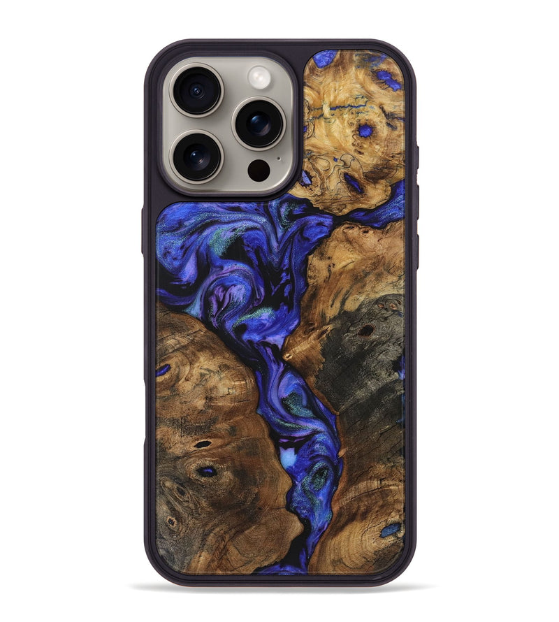 iPhone 16 Pro Max Wood Phone Case - Malcolm (Blue, 723384)