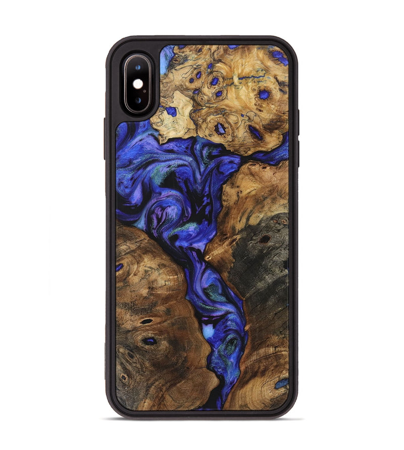 iPhone Xs Max Wood Phone Case - Malcolm (Blue, 723384)