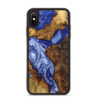 iPhone Xs Max Wood Phone Case - Reese (Blue, 723385)