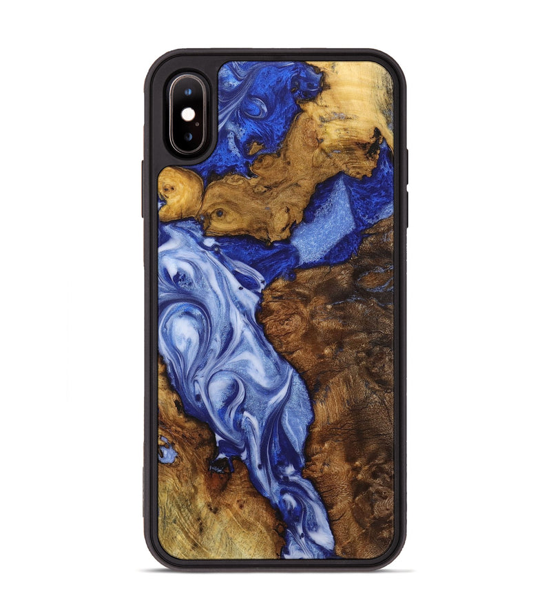 iPhone Xs Max Wood Phone Case - Reese (Blue, 723385)