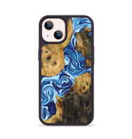 iPhone 14 Wood Phone Case - Stephanie (Blue, 723387)