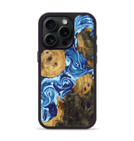 iPhone 15 Pro Wood Phone Case - Stephanie (Blue, 723387)