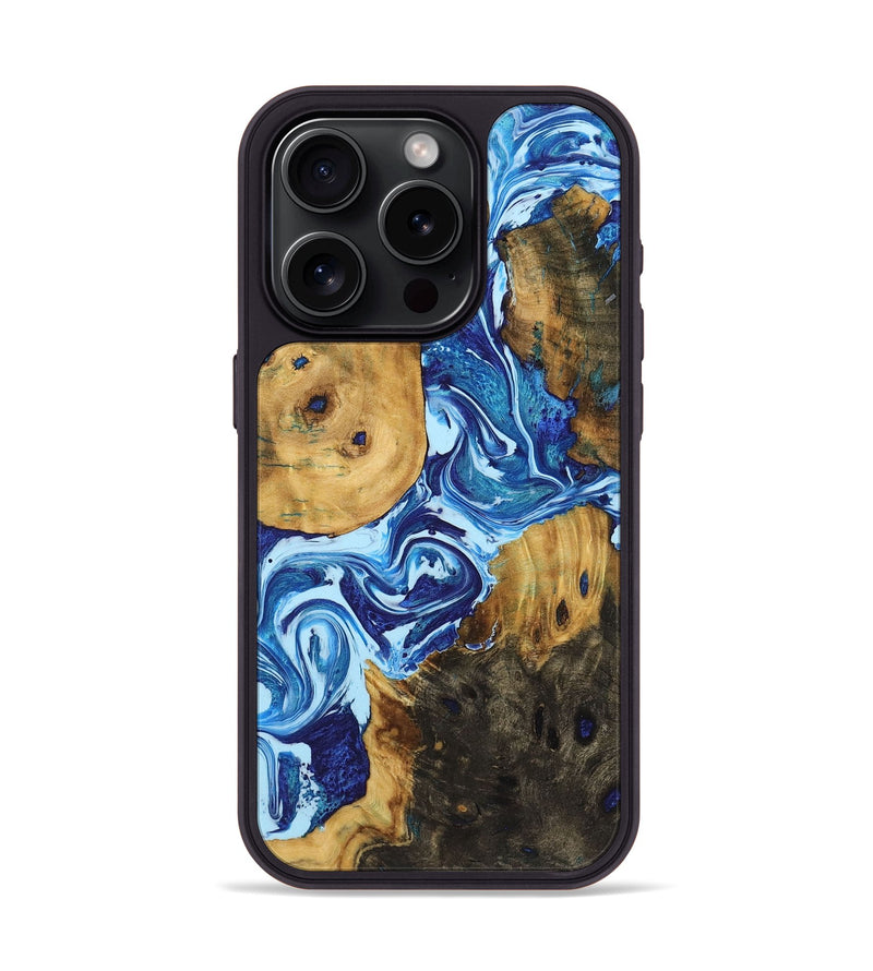 iPhone 15 Pro Wood Phone Case - Stephanie (Blue, 723387)