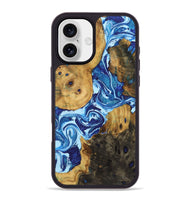 iPhone 16 Plus Wood Phone Case - Stephanie (Blue, 723387)