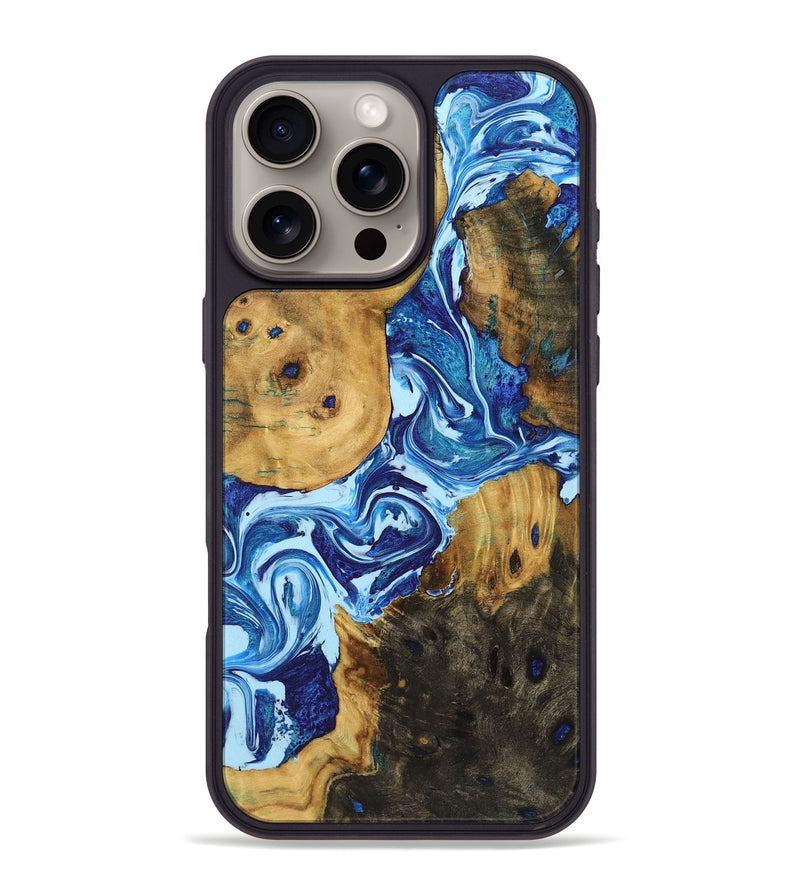 iPhone 16 Pro Max Wood Phone Case - Stephanie (Blue, 723387)