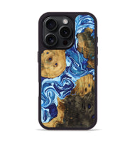 iPhone 16 Pro Wood Phone Case - Stephanie (Blue, 723387)