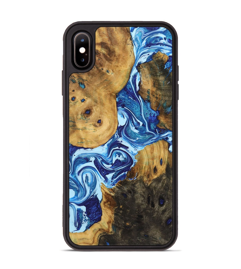 iPhone Xs Max Wood Phone Case - Stephanie (Blue, 723387)