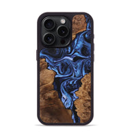 iPhone 15 Pro Wood Phone Case - Daisy (Blue, 723388)