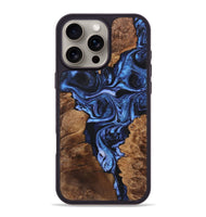 iPhone 16 Pro Max Wood Phone Case - Daisy (Blue, 723388)